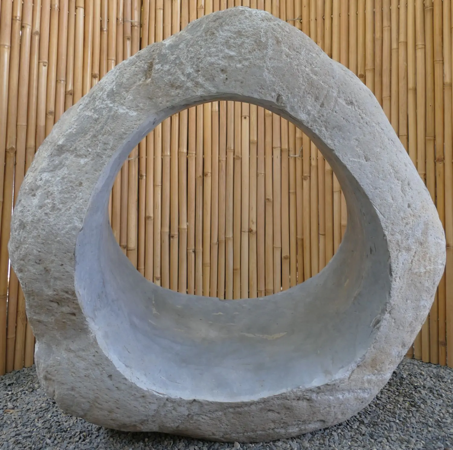  Product image 12 of the product “Garden Object, Unique Riverstone standing cut out big hole,  Height about 140cm. ”